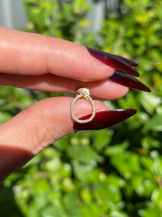 14k single earring diamond letter initial stud