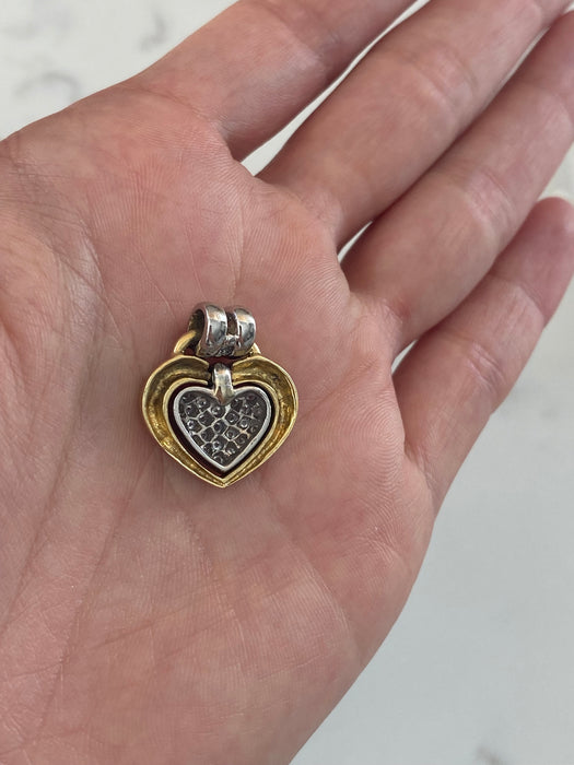 18k and platinum diamond heart pendant