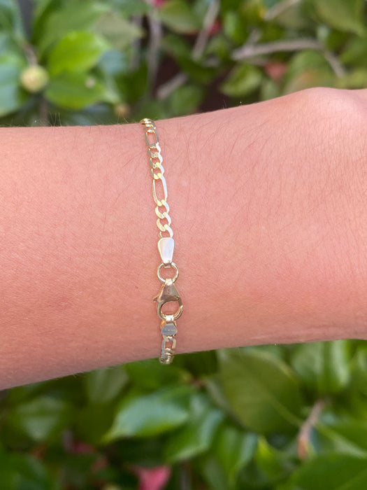 14k solid figaro bracelet