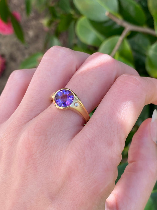 14k amethyst and diamond ring size 7