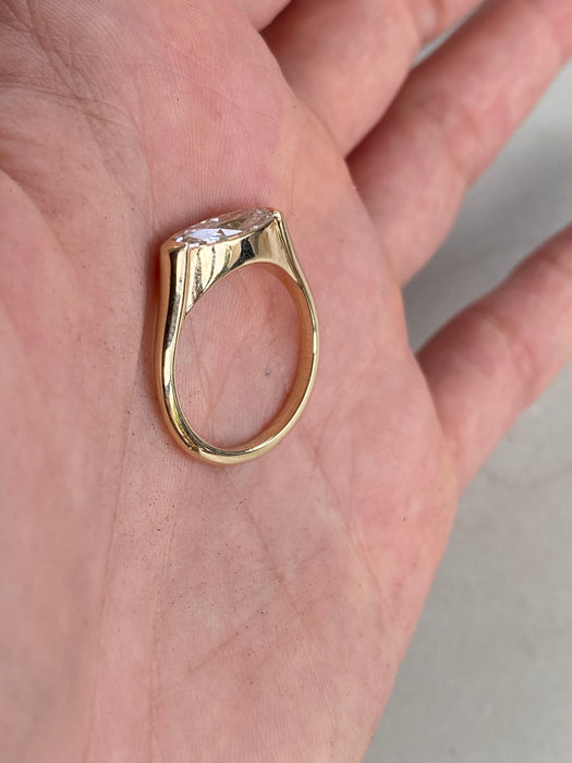 14K East-West Oval 1.22 Carat Lab Diamond Ring