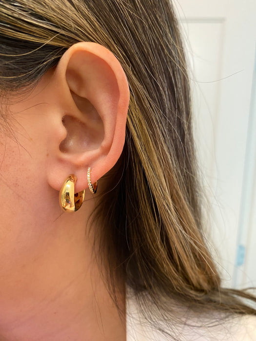 14k ruby fancy cuts and diamond hoop earrings