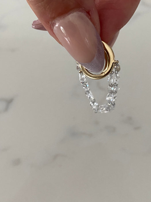 14K Gold Drilled Diamond Huggie Earrings – 3 CTW Lab-Grown Diamonds