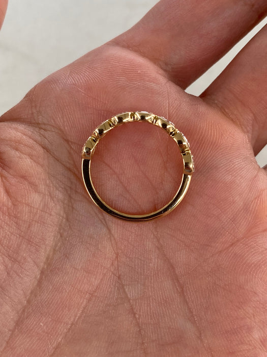 14K Gold Oval Cut Lab Diamond Stacker Ring