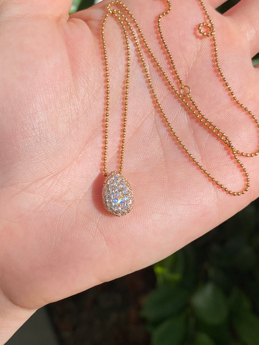 18k diamond slider bead necklace