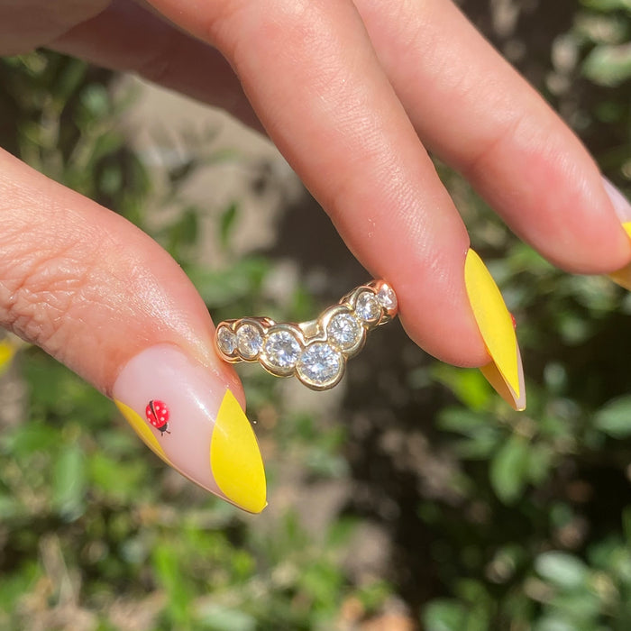 Vintage 18K Gold Diamond Chevron Ring – 1.00 TCW – Size 5.75