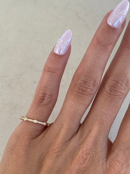 14K Gold Natural Diamond Pinky Ring