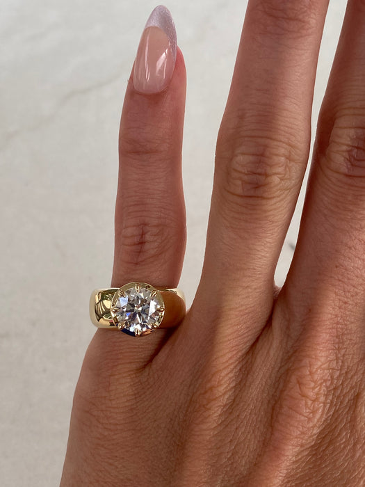 14K Gold 2.10 Carat Lab-Grown Diamond Solitaire Ring