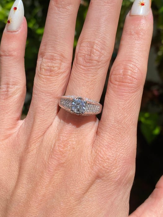 14K White Gold 1.5ct Natural Diamond Ring