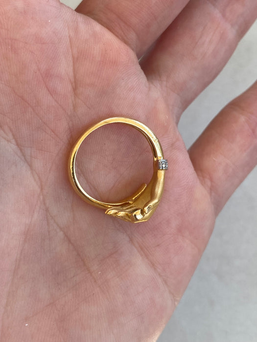 Vintage Carrera y Carrera 18K Gold Diamond Hand Ring