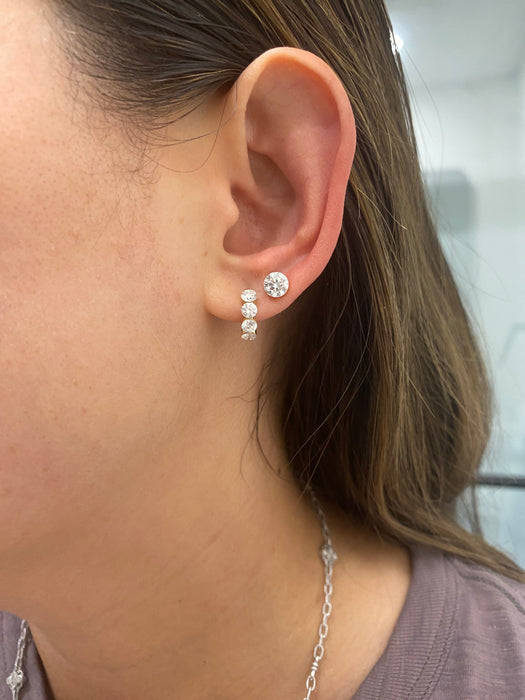 14K Lab Diamond Invisible Set Single Earring – 0.70 CTW