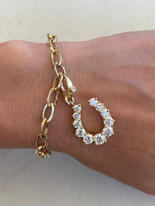 14K Gold Paper Clip Bracelet 7”