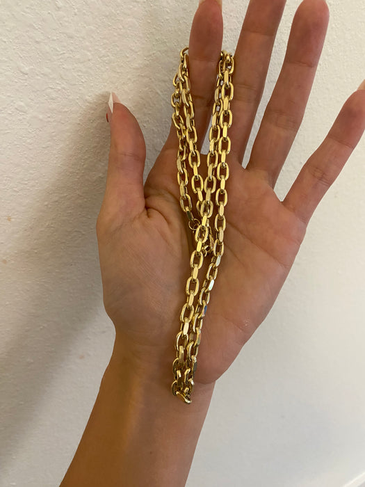 14K Gold Biker Chain Necklace — 22 Inches