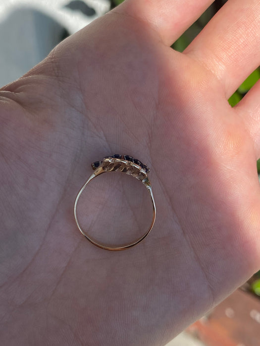 14k blue sapphire diamond ring size 8