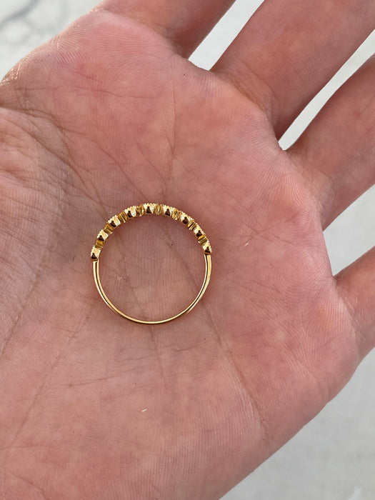 14K Gold Milgrain Bezel-Set Lab Diamond Ring