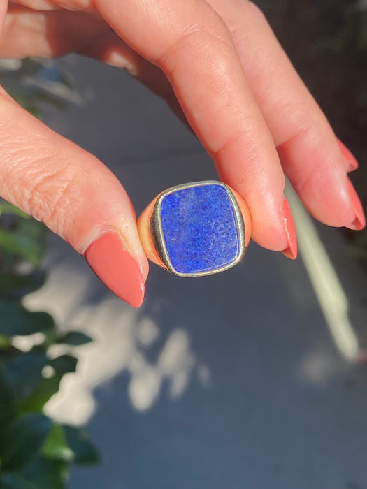 14k lapis lazuli signet ring size 9.25