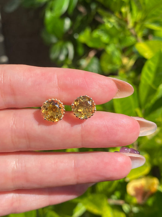 14k citrine stud earrings