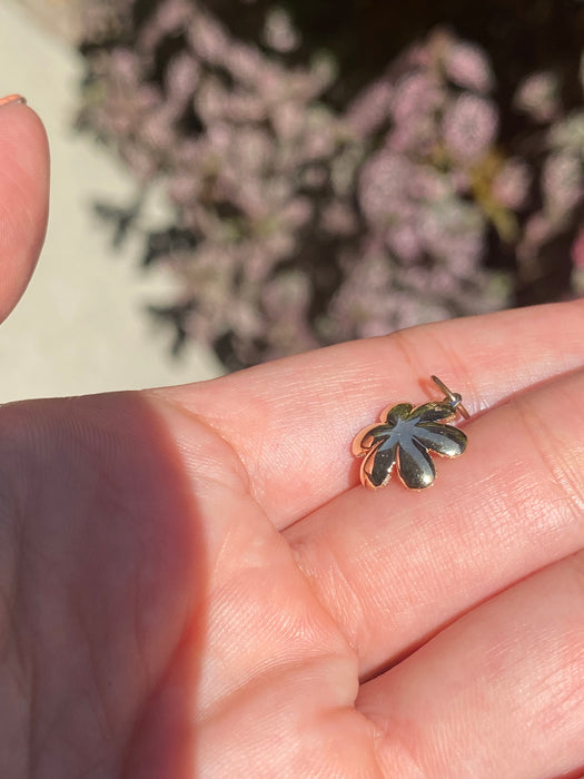 14k diamond flower charm pendant