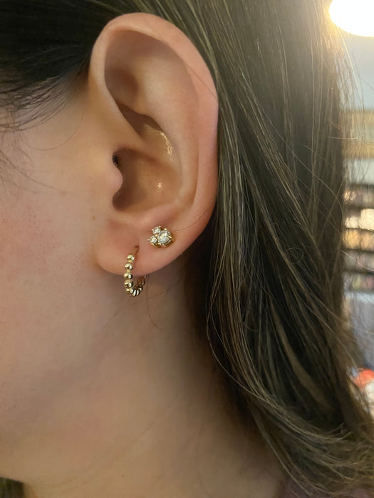 14k bubble huggie earrings