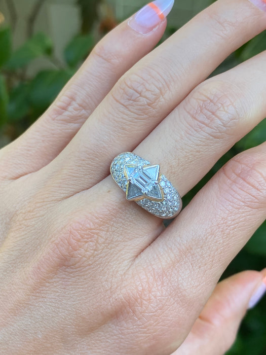 Platinum 18k diamond ring size 6.25