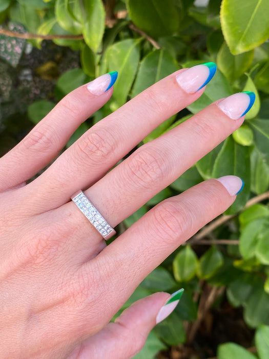 Platinum diamond invisible set ring size 7