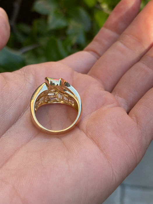 18k diamond baguette ring size 6