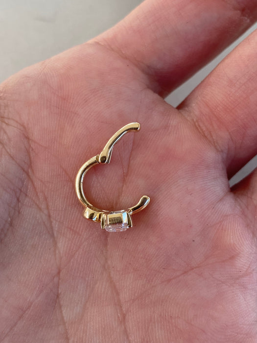 14K Partial Bezel Set Lab Diamond Ear Cuff
