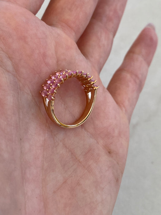 Vintage 18K Rose Gold Vintage Natural Pink Sapphire Marquise Ring | 1.85 Carats