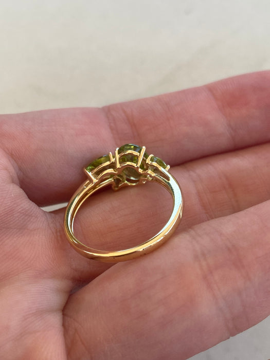 18K Gold Multi-Cut Peridot Ring
