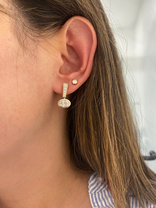14K 2.4 TCW Lab Diamond Oval Earrings- IGI Certified