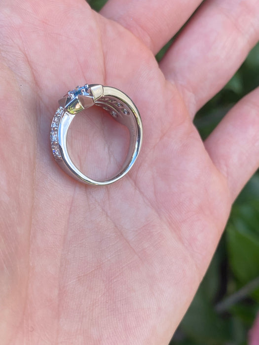 Platinum diamond star ring size 5