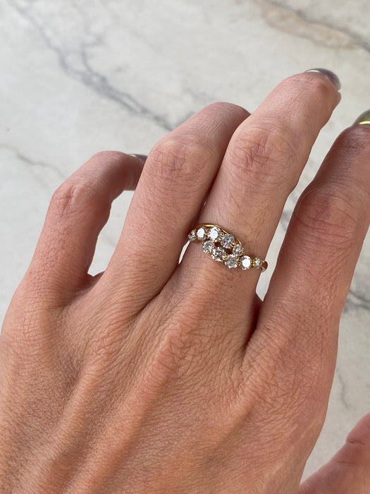 Vintage 18K Natural Diamond Swirl Ring – 1.00 TCW