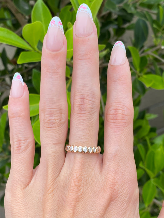 14K Gold Bezel Set Oval Lab Diamond Ring