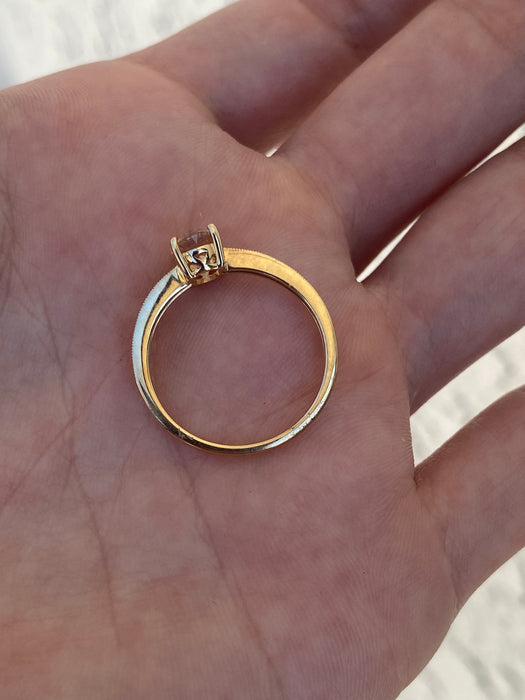 14k morganite diamond ring size 6.25