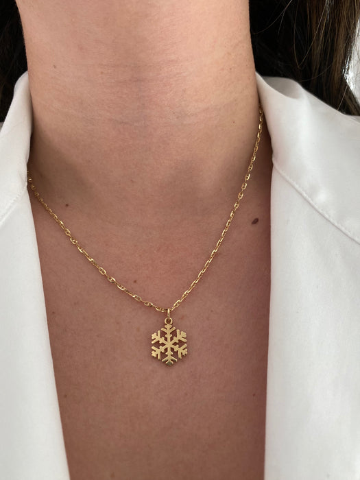 Vintage James Avery 14K Gold Snowflake Charm Pendant