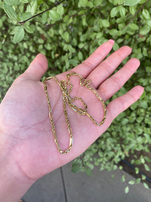 14k barrel rope chain necklace