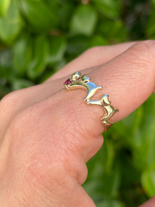 Custom preorder 14k dancing kitty cat ring