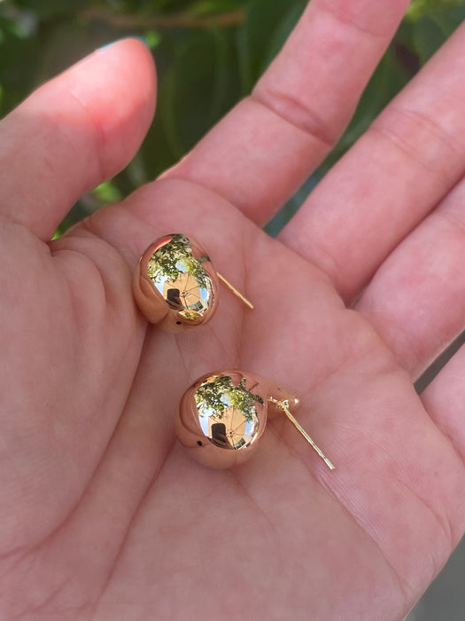 14k puffy baby sized tear drop earrings