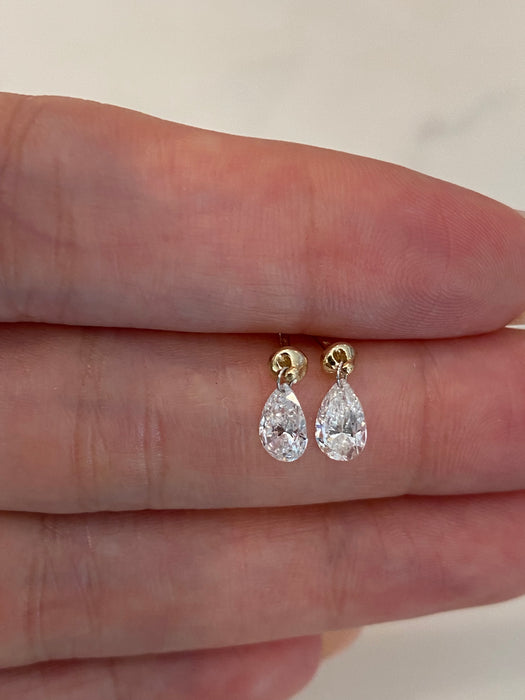 14K Gold Floating Lab Diamond Earrings