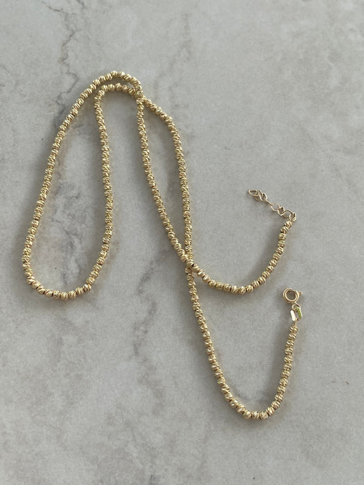 14K Gold Diamond-Cut Bead Chain