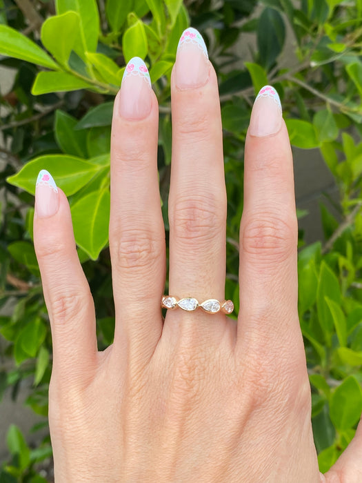 14K Bezel Set Pear Lab Diamond Ring