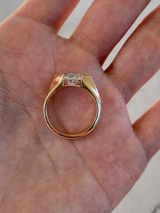 14K Gold IGI Certified 1.59 Carat Kite Cut Lab Diamond Ring