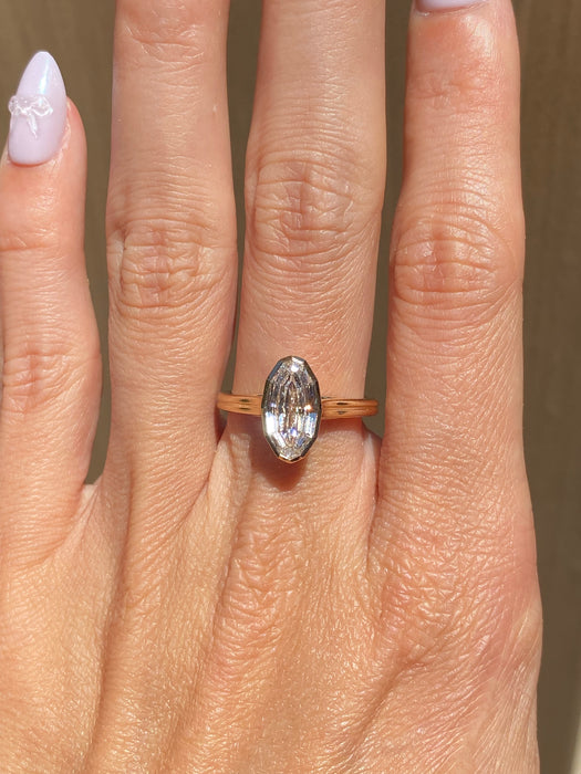14K Gold 2.05 Carat Oval Step-Cut Lab Diamond Ring – IGI Certified