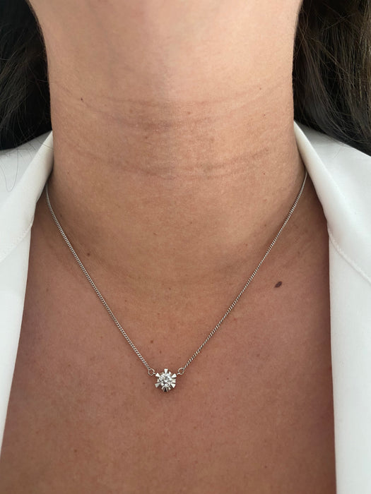 Platinum 850 diamond solitaire necklace