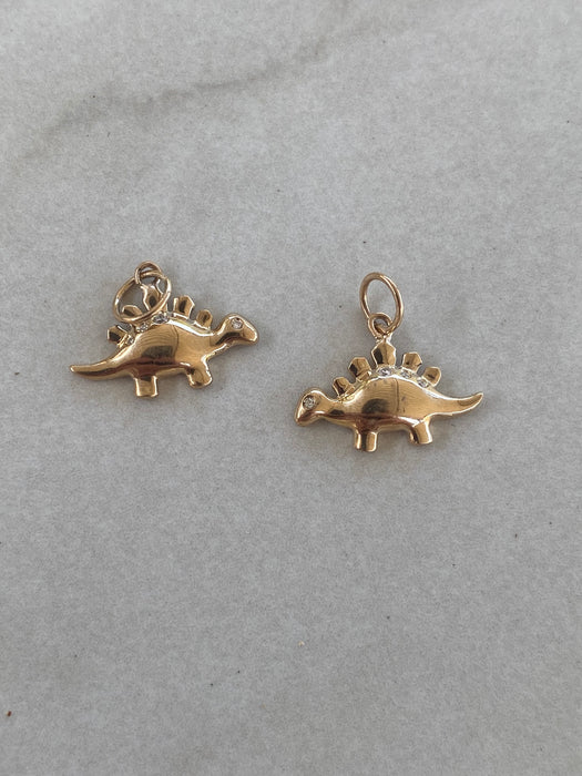 14K Triceratops Dinosaur Charms