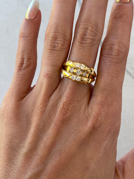 Vintage 18K Gold Convertible Diamond Ring – Hidden Diamond Reveal