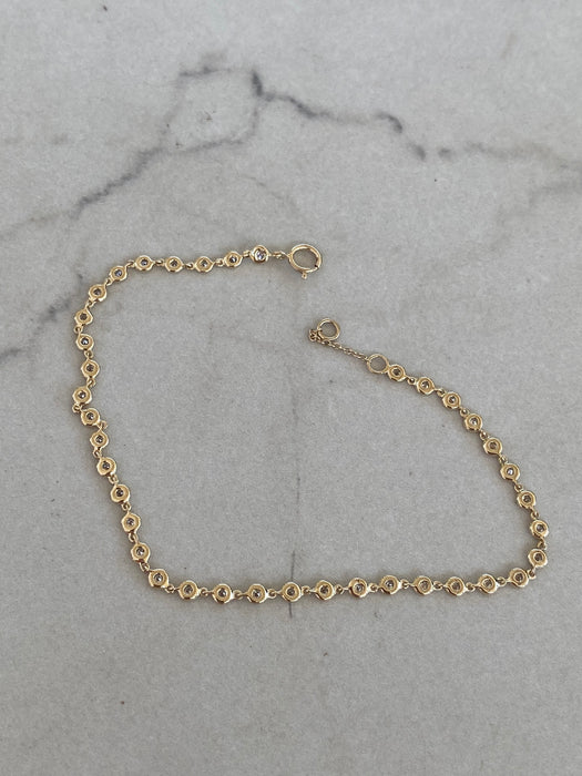14K Natural Bezel-Set Diamond Bracelet