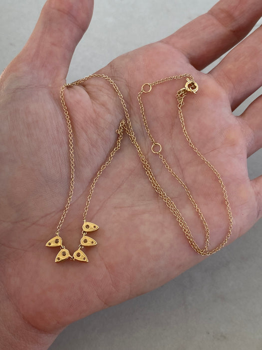 14K Yellow Gold Lab Diamond Spike Necklace | Adjustable 16–18”