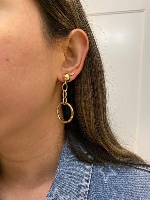 14k dangle ball earrings