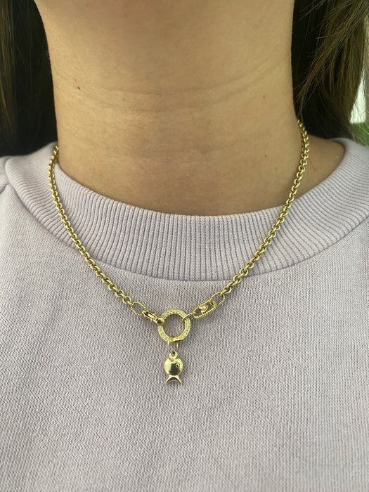 14k solid charm connector